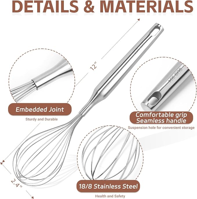 Stainless Steel Whisk Metal Whisk Balloon Wire Baking Whisks - Image 2