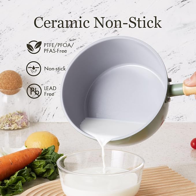 ROCKURWOK Ceramic Nonstick Sauce Pan, 3 QT Pot - Image 2