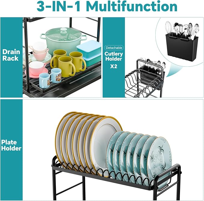 Simple Trending Dish Drying Rack, 2-Tier Dish Rack - Image 4