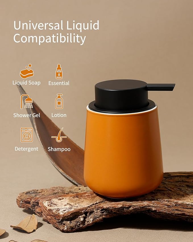 Bosilunlife Ceramic Foaming Soap Dispenser - 12Oz Bathroom Countertop Kitchen - Image 6