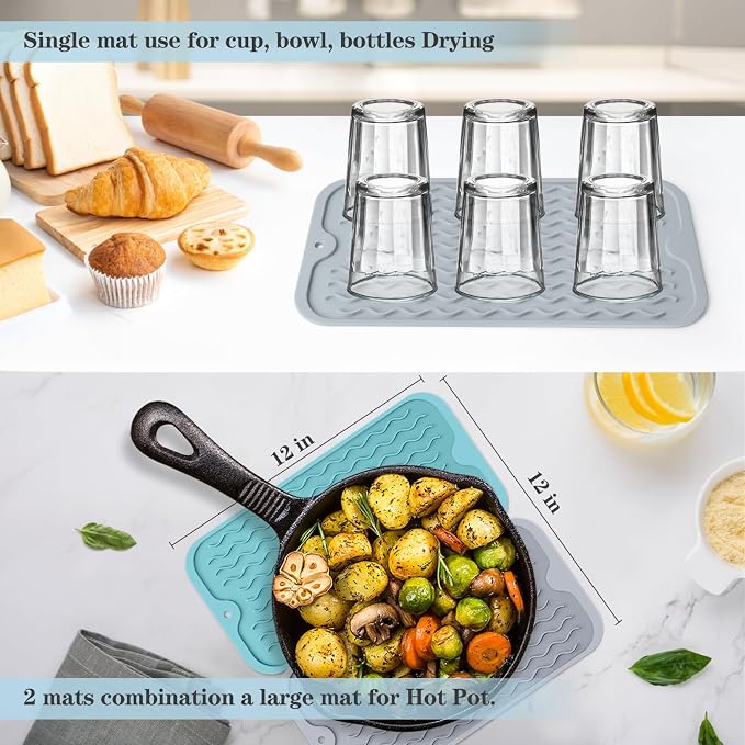 Silicone Dish Drying Mat, Hot Pot, Hot Dishes - Image 3