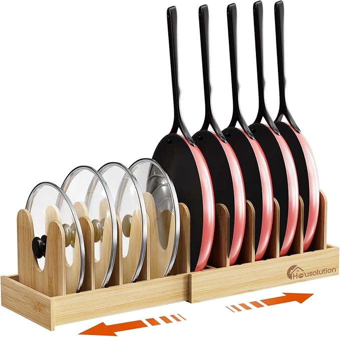 Housolution Bamboo Pot and Pan Organizer by Housolution