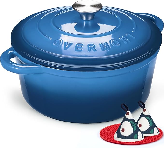 Overmont Enameled Cast Iron Dutch Oven - 7QT Pot - Heavy-Duty Cookware by Overmont