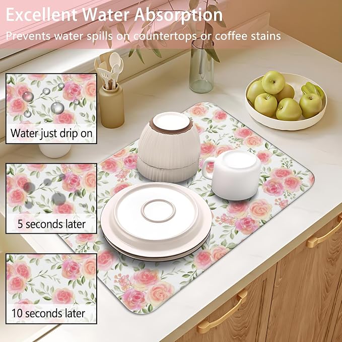 Dish Drying Mat for Kitchen Counter 2 Pack - Image 4
