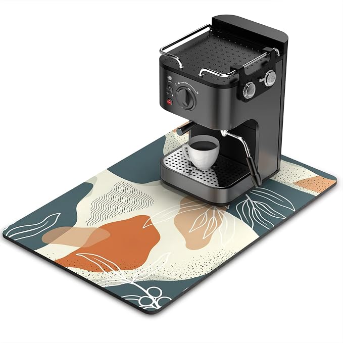 Rnivvi Coffee Mat, Hide Stain Rubber Backed Absorbent Dish Drying Pad by Rnivvi
