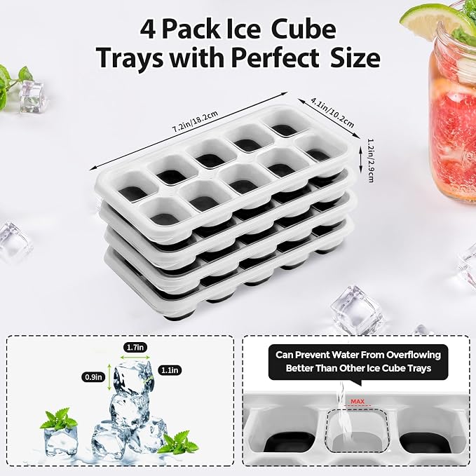 DOQAUS Ice Cube Tray with Lids - Image 5