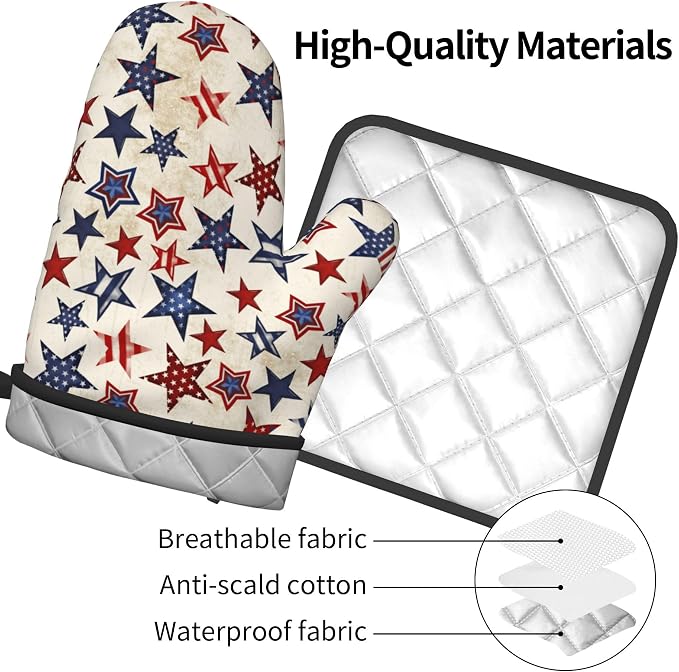 Patriotic Stars Oven Mitts - Image 4