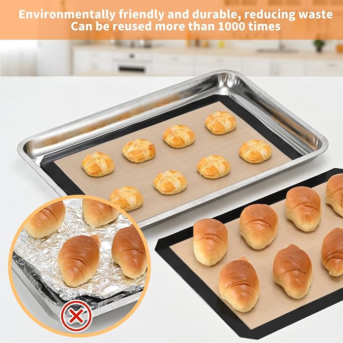 Luckyiren Silicone Baking Mat Set, Non-Stick Reusable Food-Grade Oven Liners - Image 8