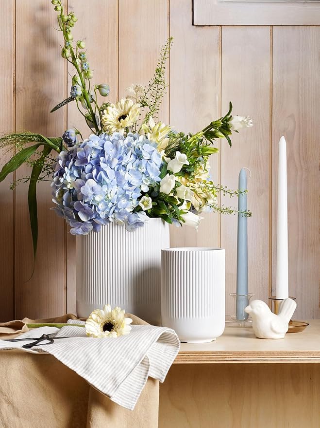 LE TAUCI Utensil Holder for Kitchen Counter, 7.3"+5.4" Fluted Ceramic Utensil - Image 5