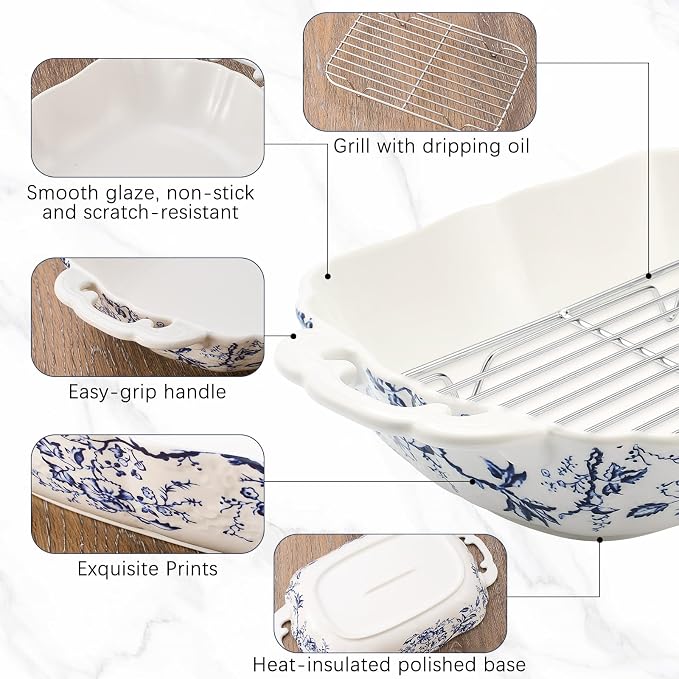 Vintage Casserole Dish 7.3 x 11.8, Ceramic Baking Dish - Image 3