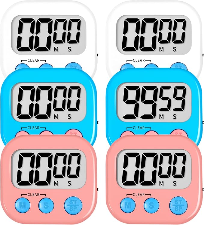 ZILLEEN 6 Pack Kitchen Timers for Cooking Digital Classroom Timers for Kids by ZILLEEN