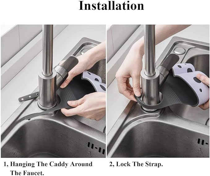 UNIKON 2 Pack Sink Caddy Sponge Holder Organizer, Hanging Kitchen Adjustable - Image 6