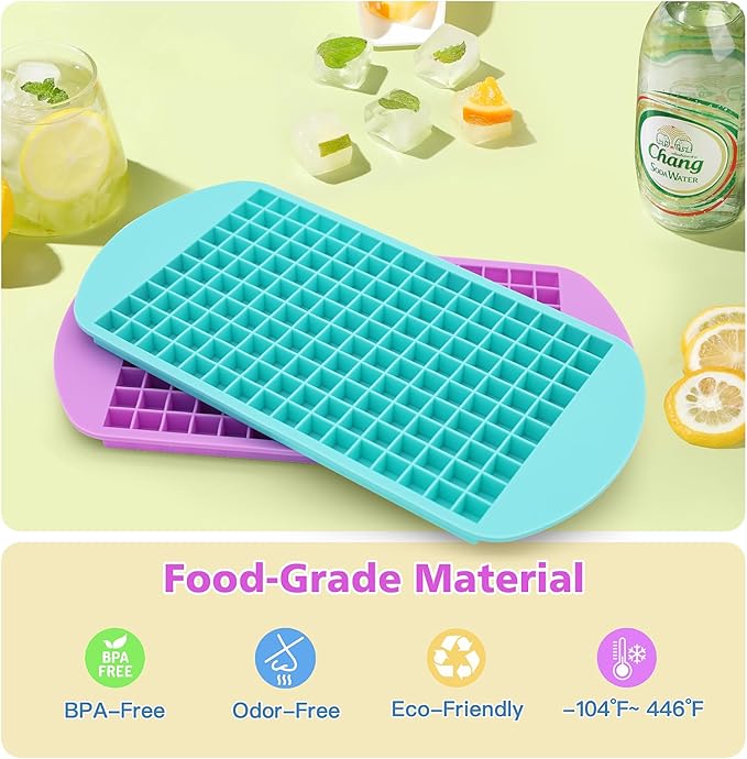 Silicone Ice Cube Tray, 160 Mini Crushed Ice Cube Molds Easy Release Small Ice - Image 6