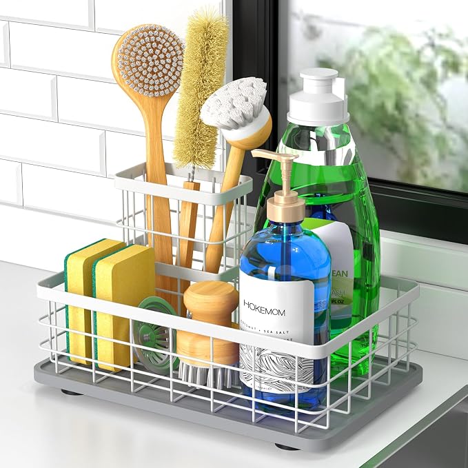 Kitchen Sink Caddy Organizer, Sponge Holder by HOKEMOM