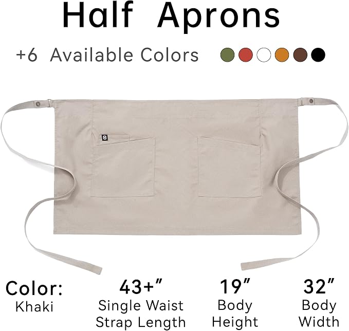 Unisex Waist Apron Half Bistro Apron Server Aprons - Image 6