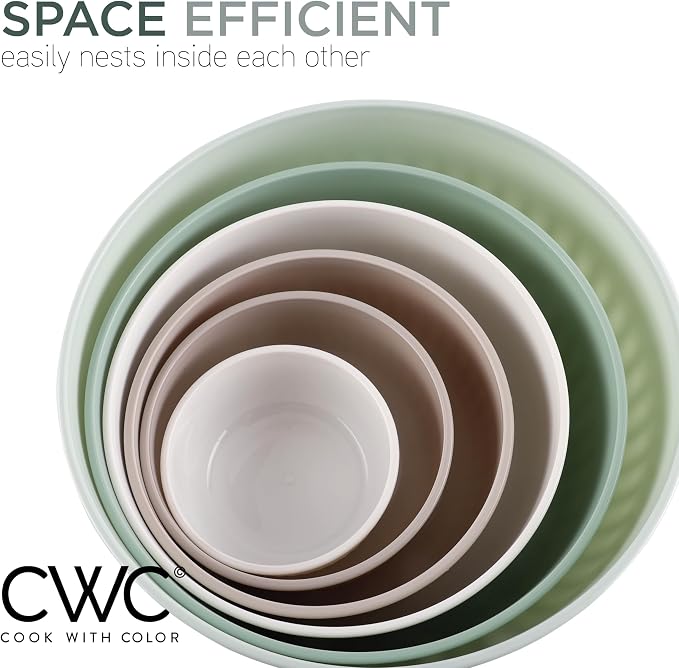 COOK WITH COLOR Prep Bowls with Lids- Wide and Deep Nesting Plastic Small - Image 5