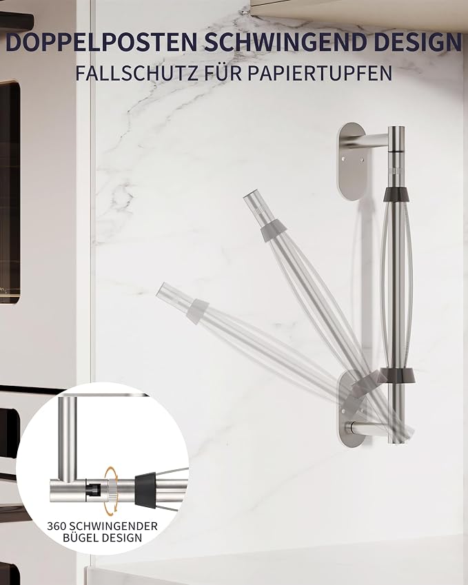 Paper Towel Holder Under Cabinet, Self Adhesive or Wall Mount - Image 4
