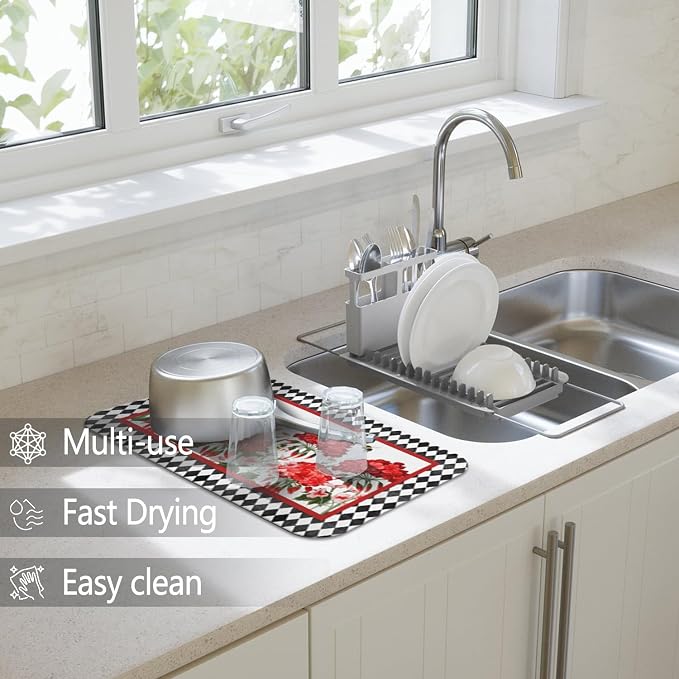 Dish Drying Mat for Kitchen Counter 2 Pack - Image 2
