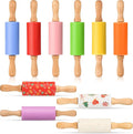 Mini Silicone Rolling Pin for Kids, Non-stick Surface Wood Handle, 9 Inch 10 by Honglida