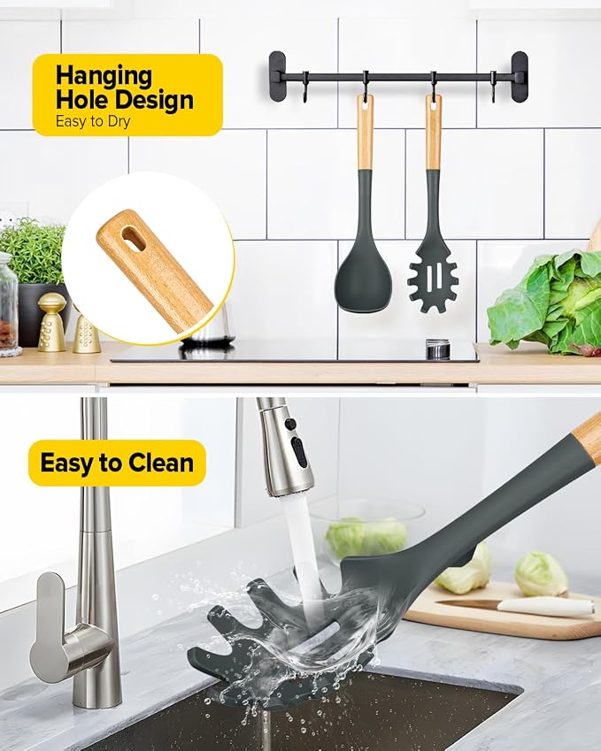 Silicone Soup Ladle and Spaghetti Spoon Set - Image 6
