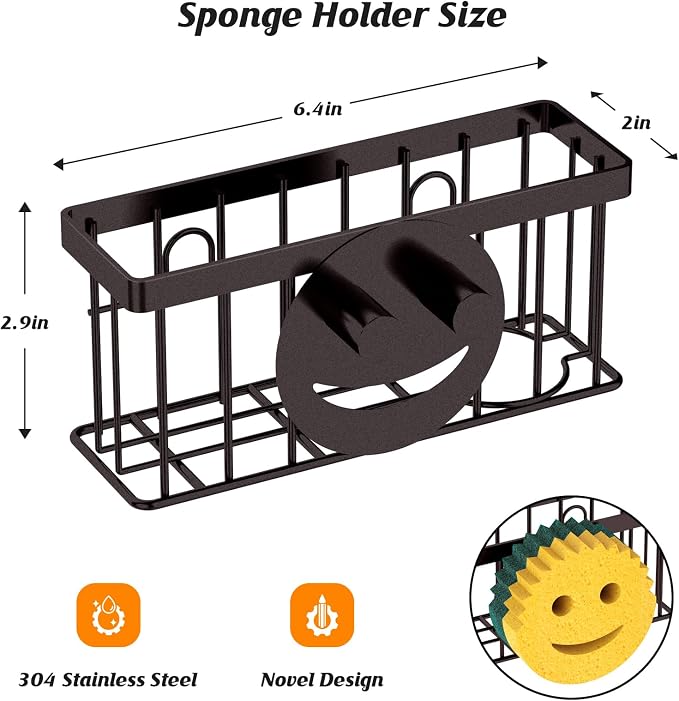 MURLONG Sponge Holder Smiley Face, Sink Caddy - Image 2