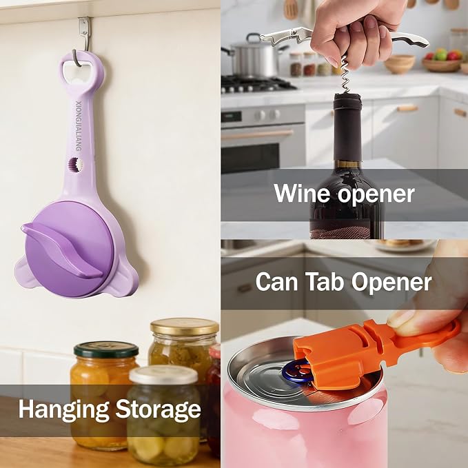 Adjustable Jar Opener for Weak Hands, 4-in-1 Multi-Function Manual Bottle - Image 5