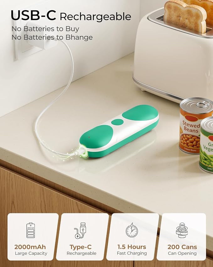 Electric Can Opener, One-Touch Automatic Can Opener, USB Rechargeable Electric - Image 3