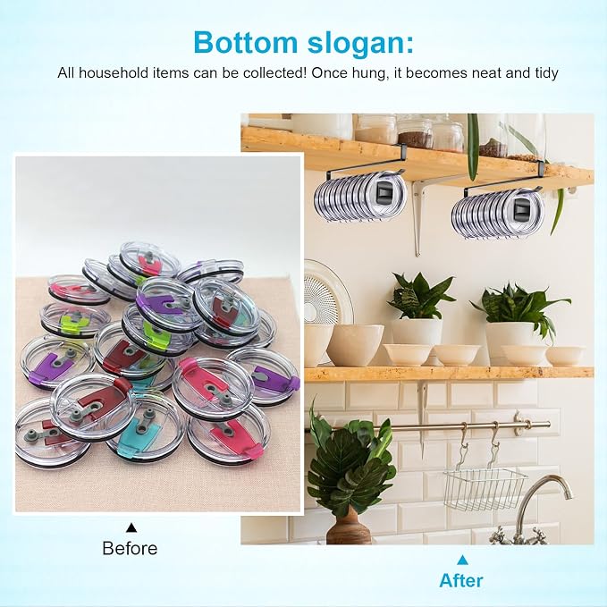 4Pack Tumbler Lid Organizer for Corner Cabinets, Space-Saving Cup Holder - Image 7