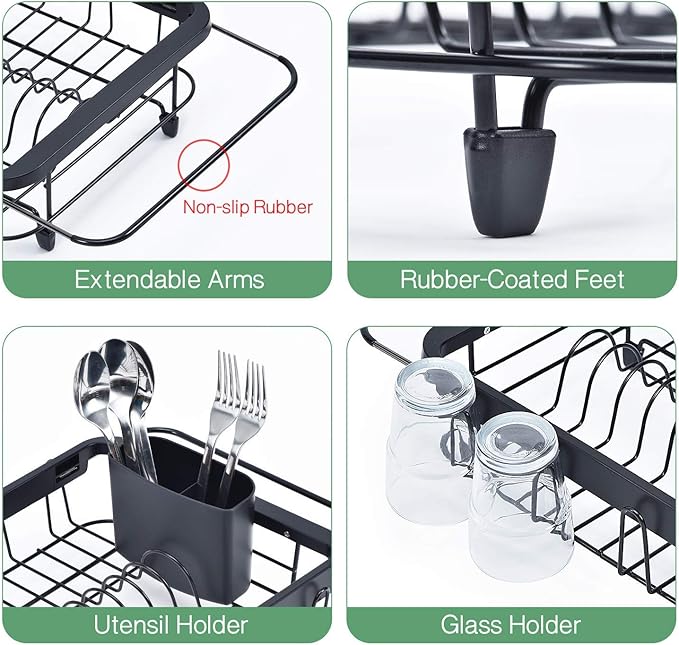 TOOLF Expandable Dish Drying Rack Over The Sink Adjustable Dish Rack in Sink Or - Image 4