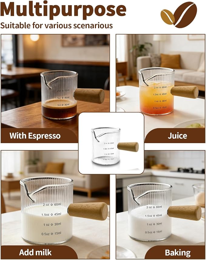 Espresso Measuring Cup 2 OZ, Espresso Glass Cups - Image 7