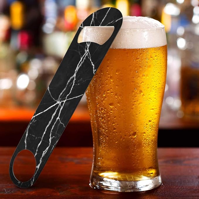 Black Marble Stainless Steel Bottle Opener Dark Texture - Image 5