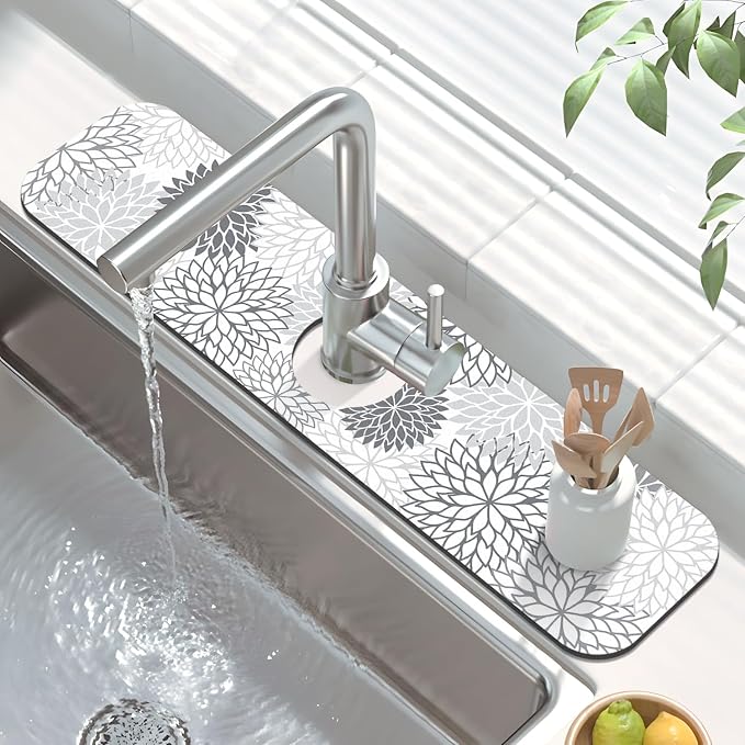 Findosom 2PCS 12" x 20" Dish Drying Mat & 24" x 5.5" Sink Splash Guard - Image 5
