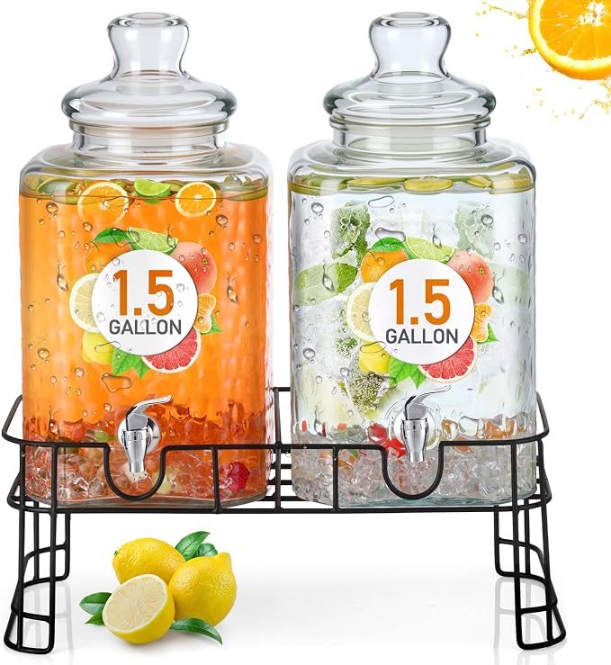 Honeydak 1.5 Gallon Glass Beverage Dispenser by Honeydak