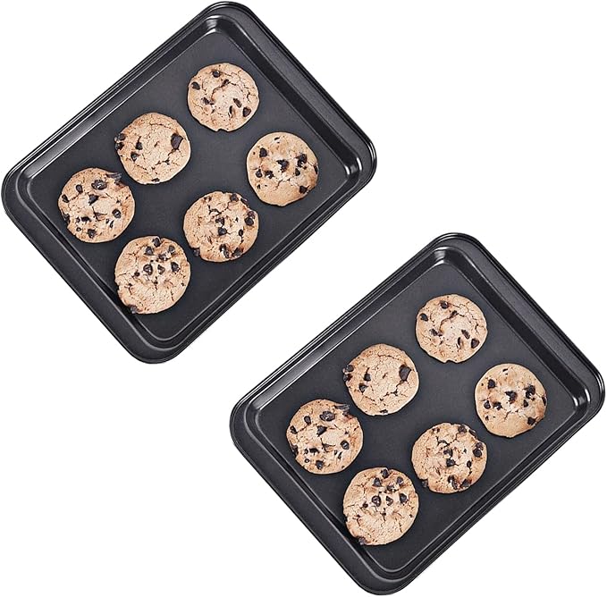 Small Baking Sheet Nonstick 9.45 X 7.09 Inch, 8 Inch Mini Cookie Tray Toaster by YourReliableKitchenPartner