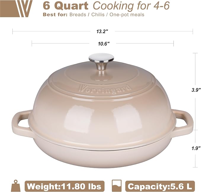 VORRINGARD Enameled Cast Iron Dutch Oven Pot - Image 2