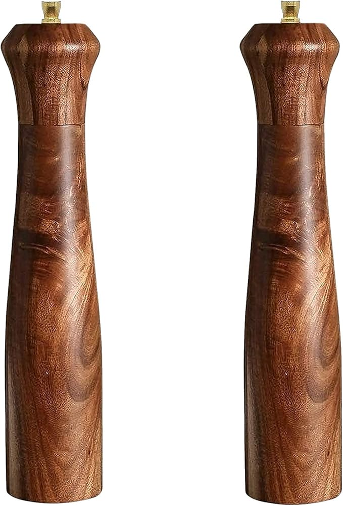 Wooden Salt and Pepper Grinder Set, Manual Salt and Pepper Mill, Acacia wood by UNIOVC