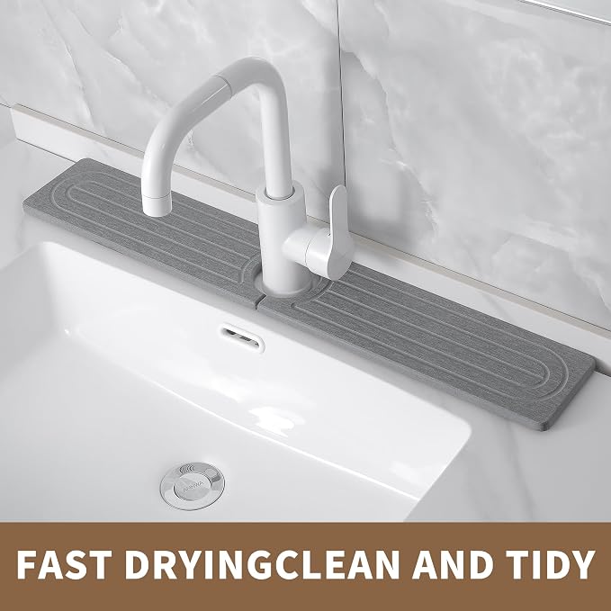 Faucet Mat for Kitchen Sink -Diatomite Stone Drying Mat for Kitchen Counter & - Image 7