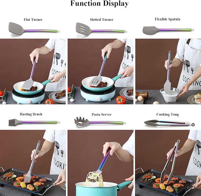 38 Piece Silicone kitchen Cooking Utensils Set - Image 5