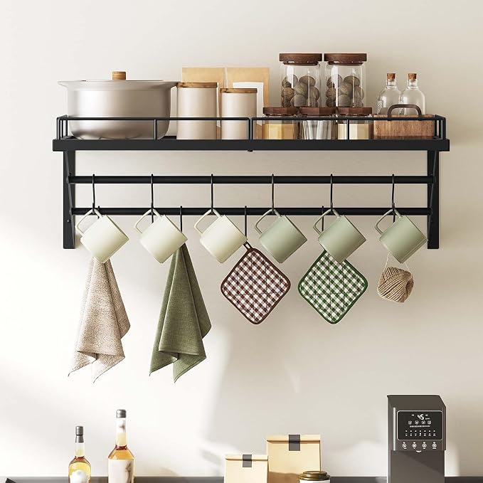 YATINEY Pot Rack, 30 Inch Wall Mounted Pot Rack, Kitchen Pot and Pan Organizer - Image 2