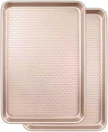 Wildone 2 Pack Half Sheet Baking Pans, Honeycomb Embossed Nonstick Baking Sheet by Wildone