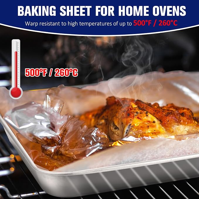 Mimorou 12 Pcs Baking Sheet Stainless Steel Cookie Small Metal Sheet Pans - Image 5