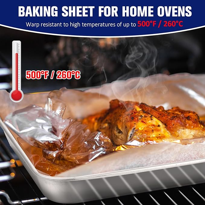 Mimorou 12 Pcs Baking Sheet Stainless Steel Cookie Small Metal Sheet Pans - Image 4