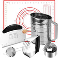 Biscuit Cutter Set, Dough Cutter, 3 Cup Flour Sifter, Baking Mat and Fine Mesh by ATPWONZ