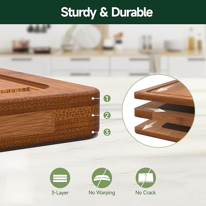 4-Piece Set Bamboo Cutting Board - Image 3