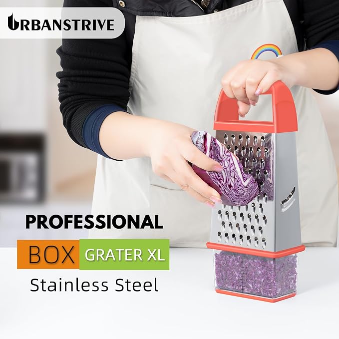 Urbanstrive Cheese Grater With Container, Professional Cheese Grater with Handle - Image 5