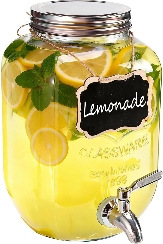 1 Gallon Glass Drink Dispensers by RuileMei