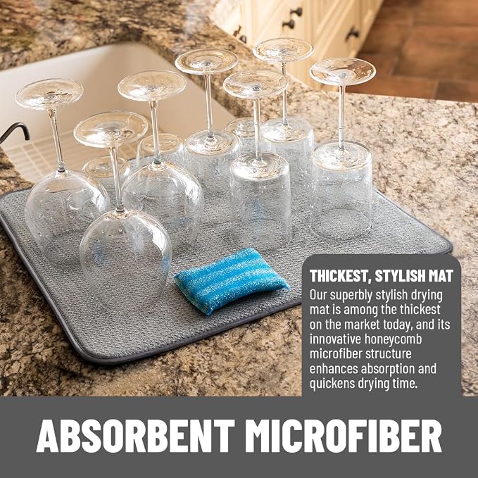 Bellemain XL Dish Mat Microfiber Dish Drying Mat, Super absorbent - Image 2