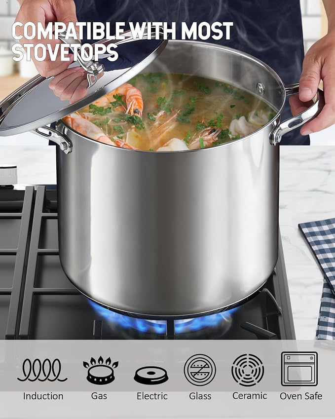 Cooks Standard 18/10 Stainless Steel Stockpot 16-Quart, Classic Deep Cooking - Image 4
