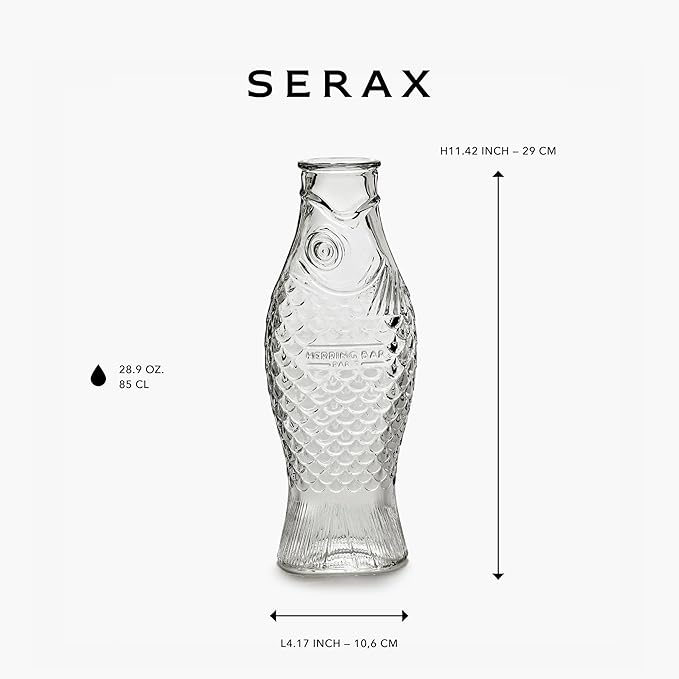 Serax Glass Water Pitcher | Fish & Fish glassware by Paola Navone | Wine Carafe - Image 2