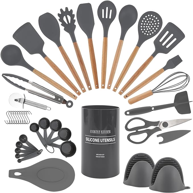 Country Kitchen Non Stick Silicone Utensil Set by CountryKitchen